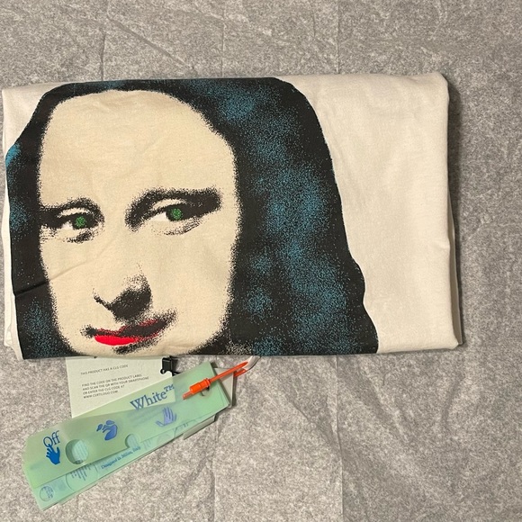 Off-White Mona Lisa Short-Sleeve Over Tee 'White/Black' - Picture 13 of 13